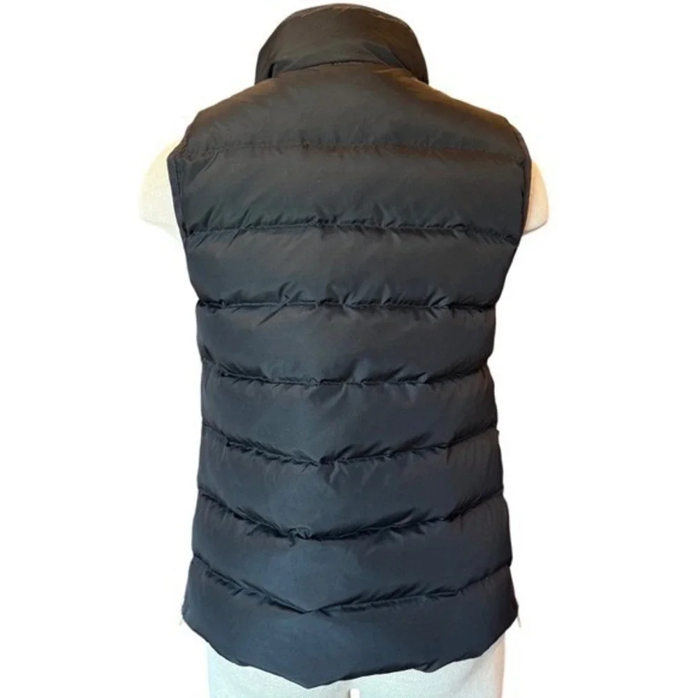 J. Crew Down Puffer Vest Women's Size Small Black Cabincore Fall Vibes